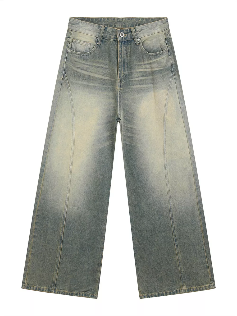 Men's Vintage Wash Wide Leg Jeans, image 5