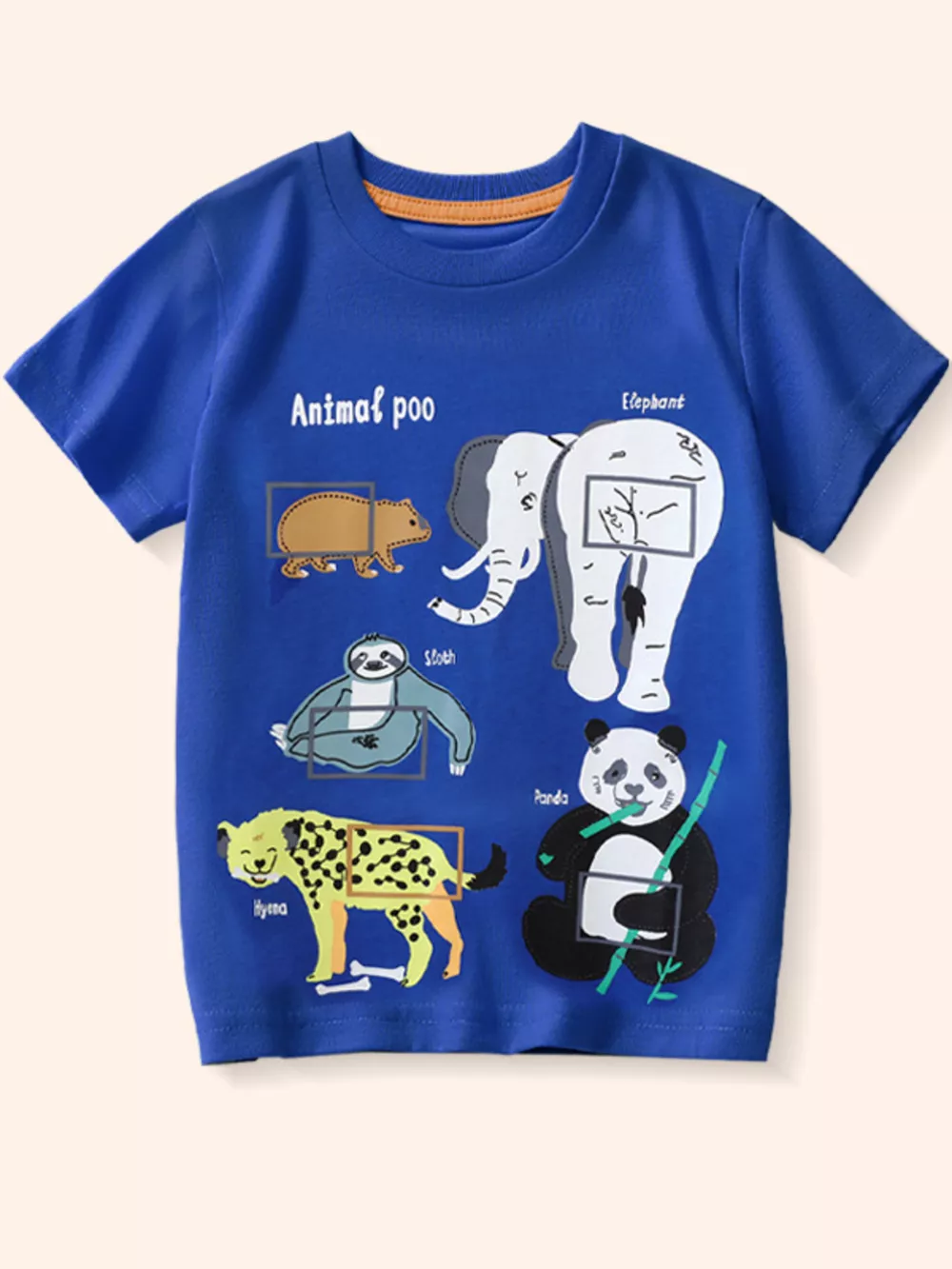 Children's Animal Print Crew Neck Short Sleeve T-Shirt, image 3