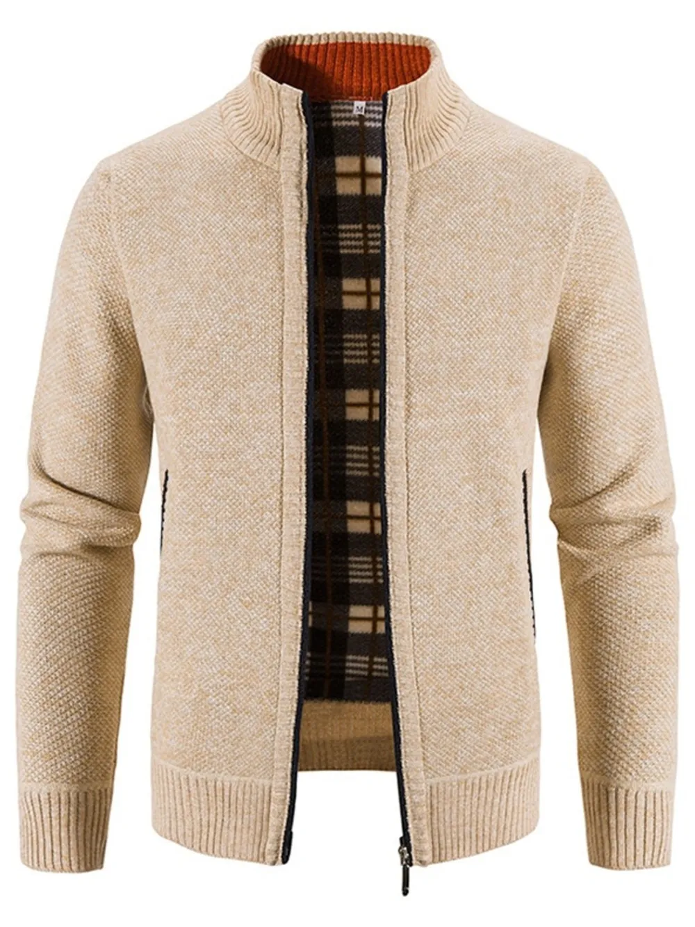 Men's Plus Size Zip-Up Sweater Cardigan with Stand Collar, image 22
