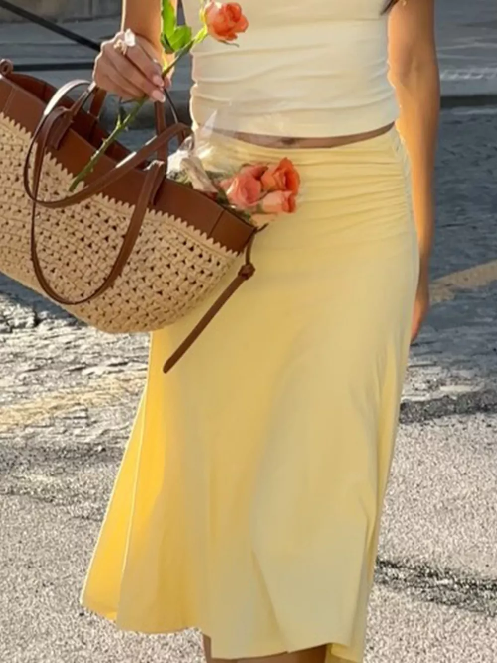 Flowy Ruched Waist Skirt, image 5