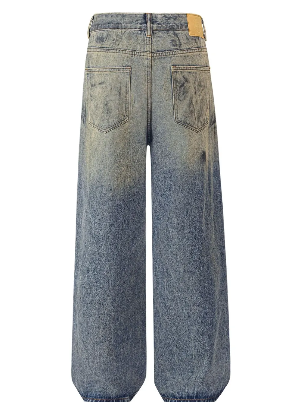 Men's Vintage Washed Wide Leg Jeans, image 3