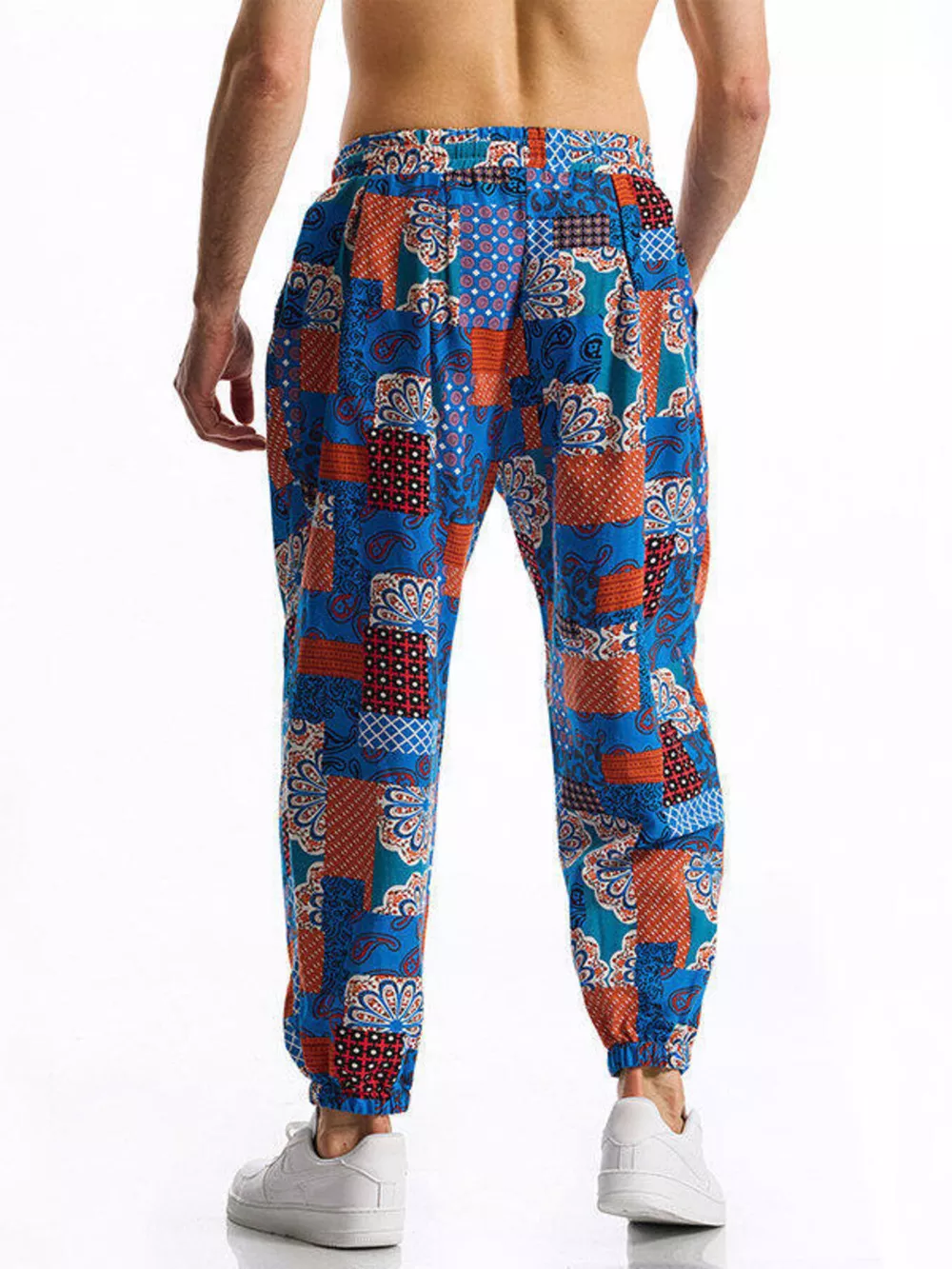 Men's Full Size Printed Drawstring Casual Pants Plus Size, image 7