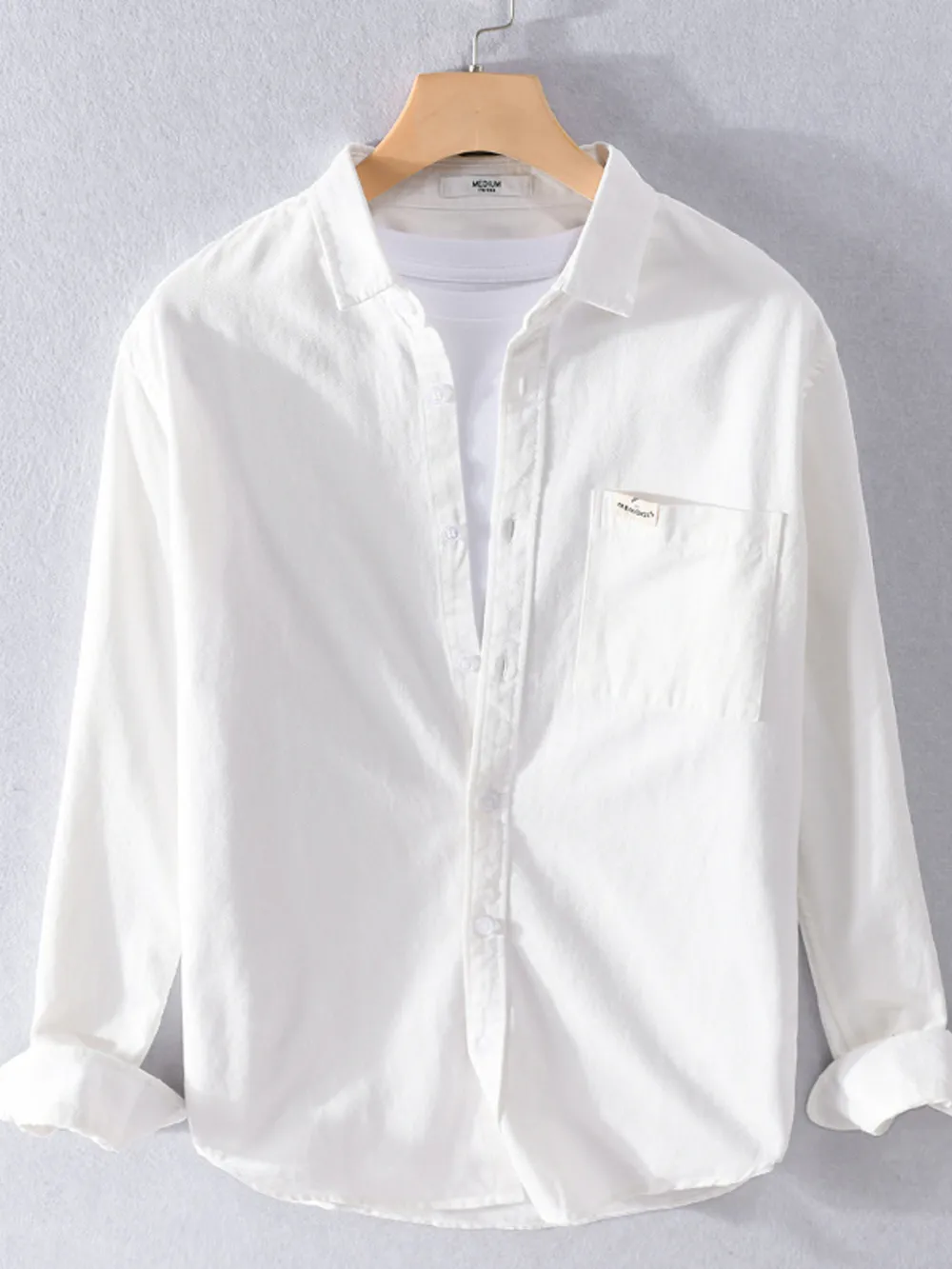 Men's Plus Size Button Up Long Sleeve Shirt, image 4