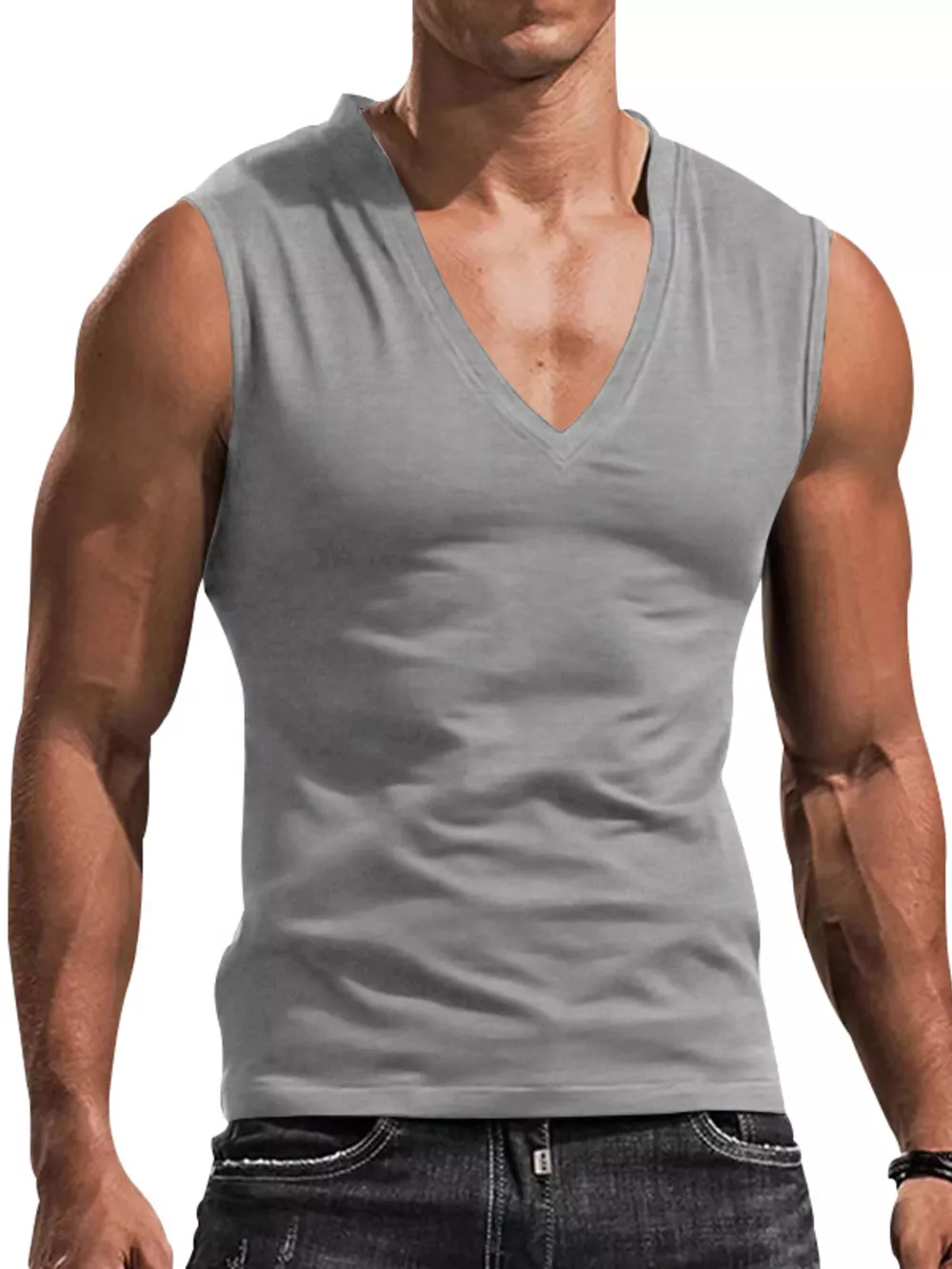 Men's Full Size V-Neck Tank Top Plus Size, image 7