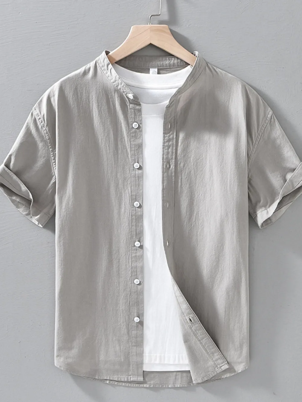 Men's Plus Size Button Up Short Sleeve Shirt, image 4