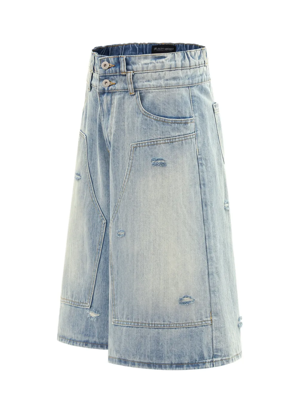 Men's Washed Wide Leg Cropped Jeans, image 2