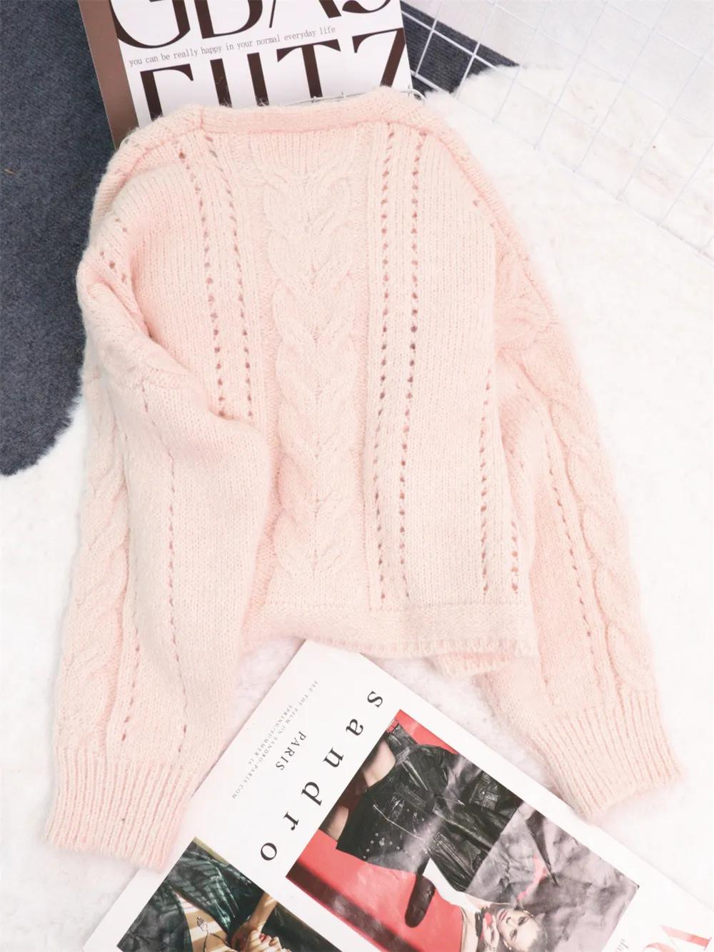 Cable Knit Button-Up Cardigan, image 13