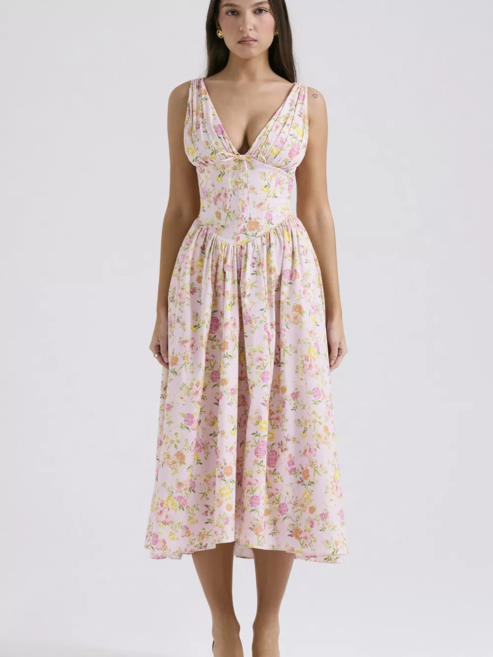 V-Neck Sleeveless Midi Dress, image 11