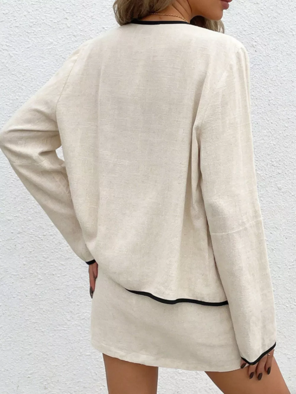 Contrast Trim Top and Skirt Set, image 4