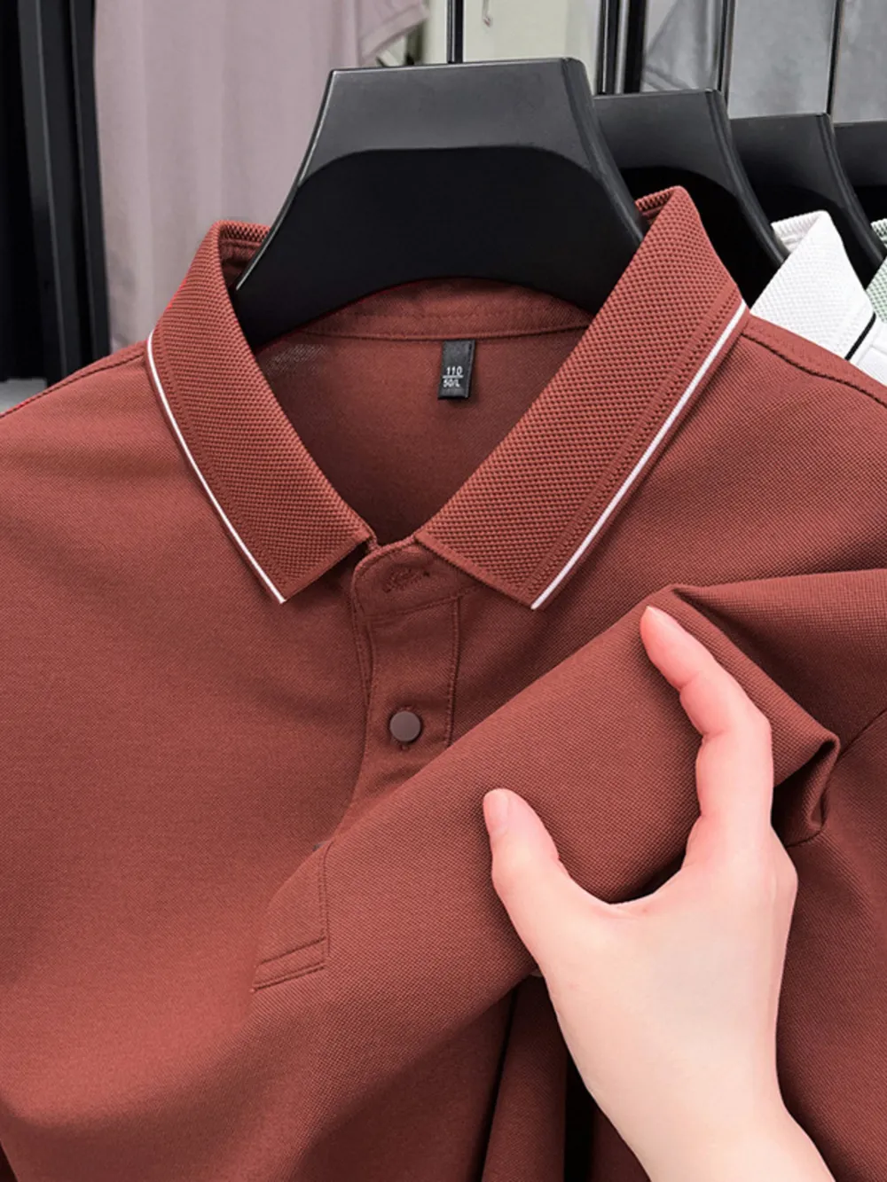 Men's Plus Size Button Detail Short Sleeve Polo, image 9