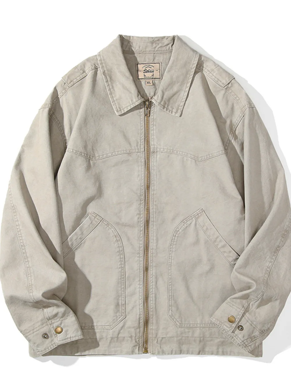 Men's Plus Size Zip-Up Trucker Jacket, image 6