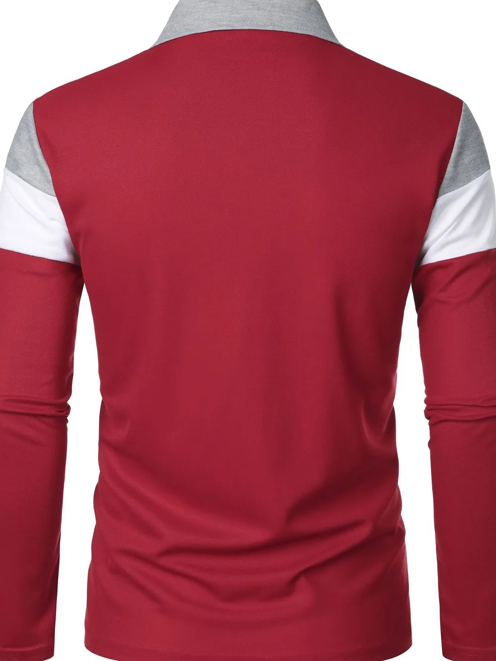 Men's Full Size Color Block Long Sleeve Polo Plus Size, image 9