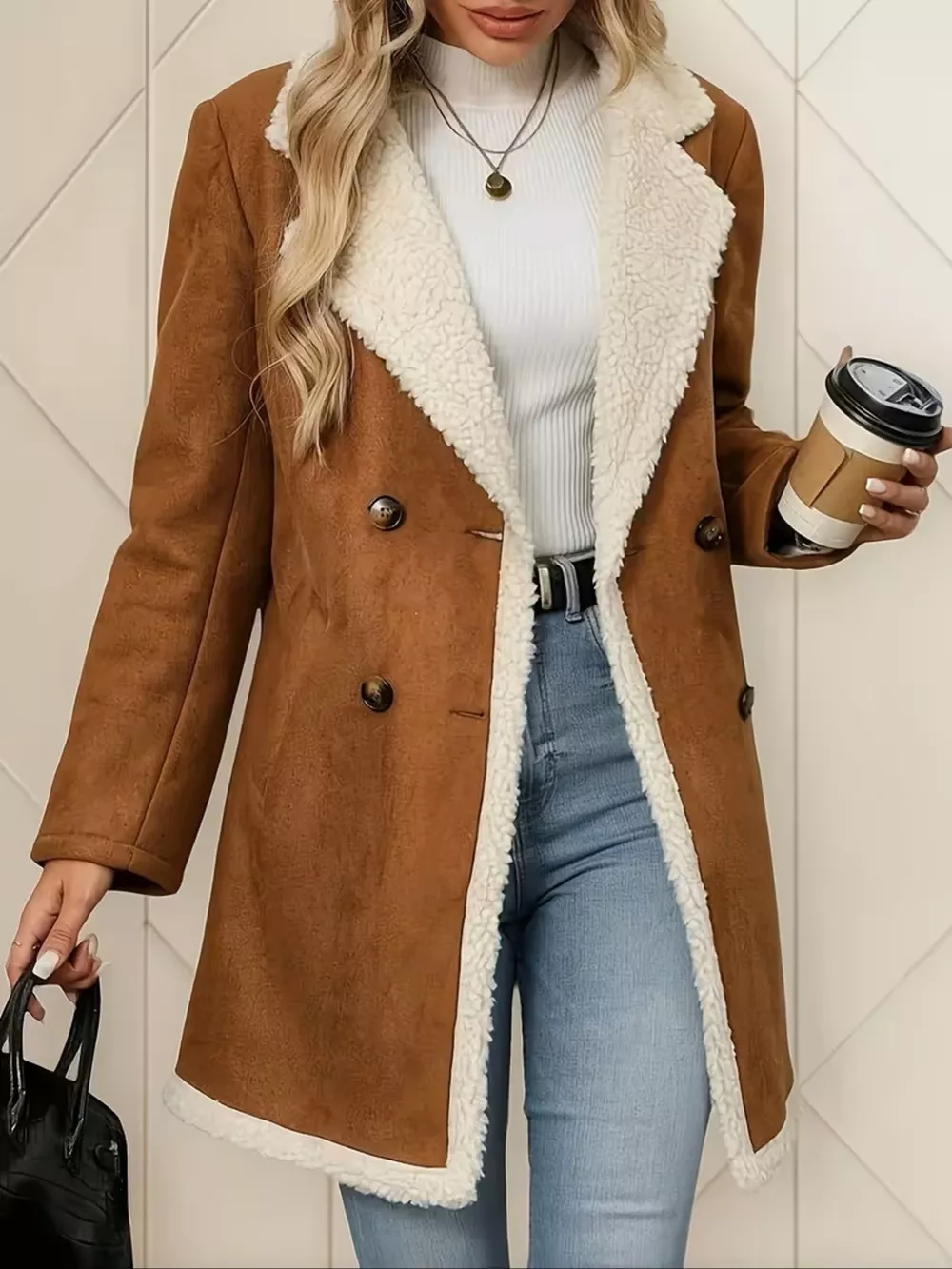 Double-Breasted Fleece Outerwear, image 2