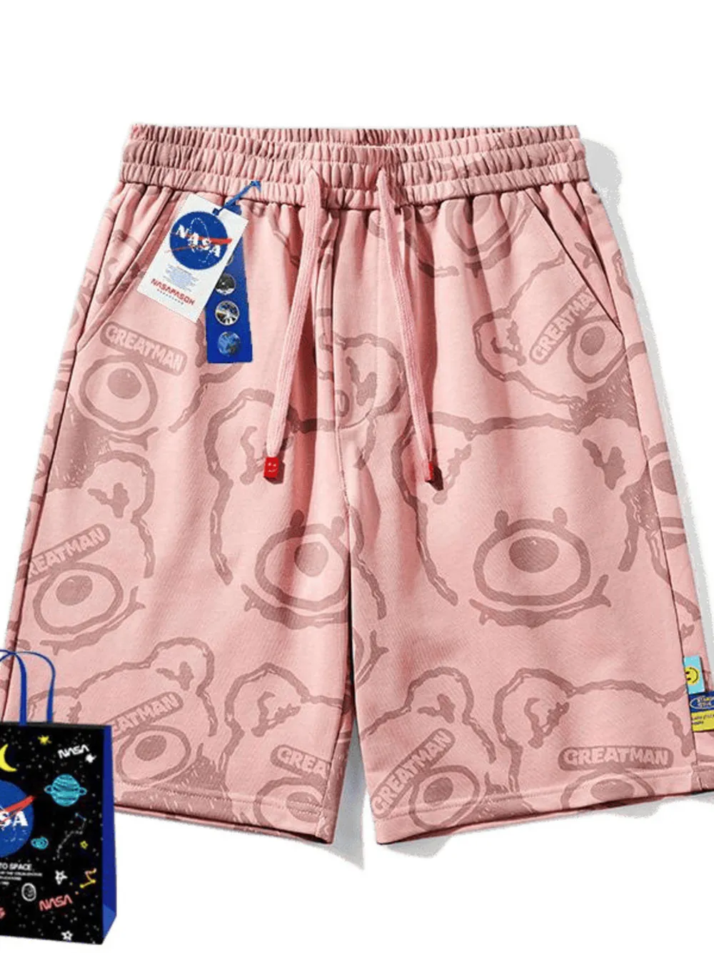 Men's Full Size Bear Print Shorts Plus Size, image 3
