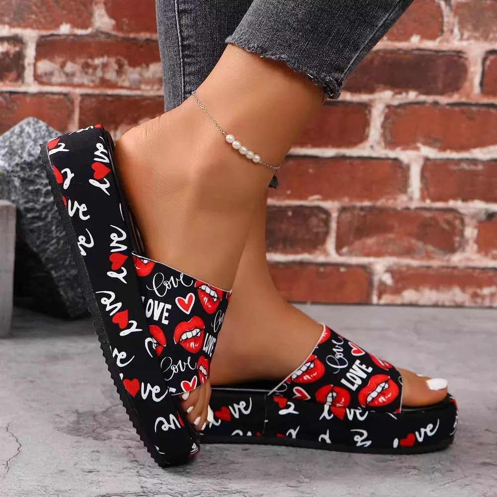 Butterfly Print Platform Sandals, image 7