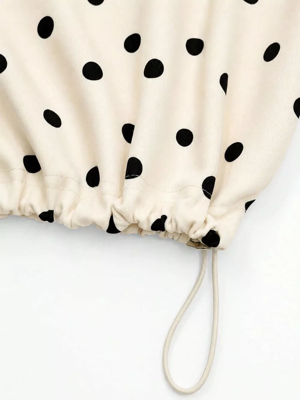 Polka Dot Half Zip Cropped Sweatshirt, image 8