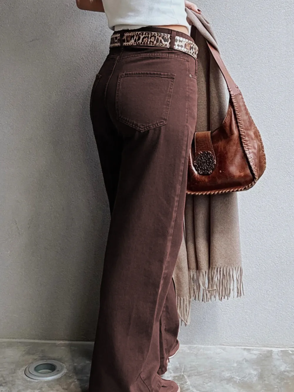 Wide Leg High Waist Denim Jeans, image 2