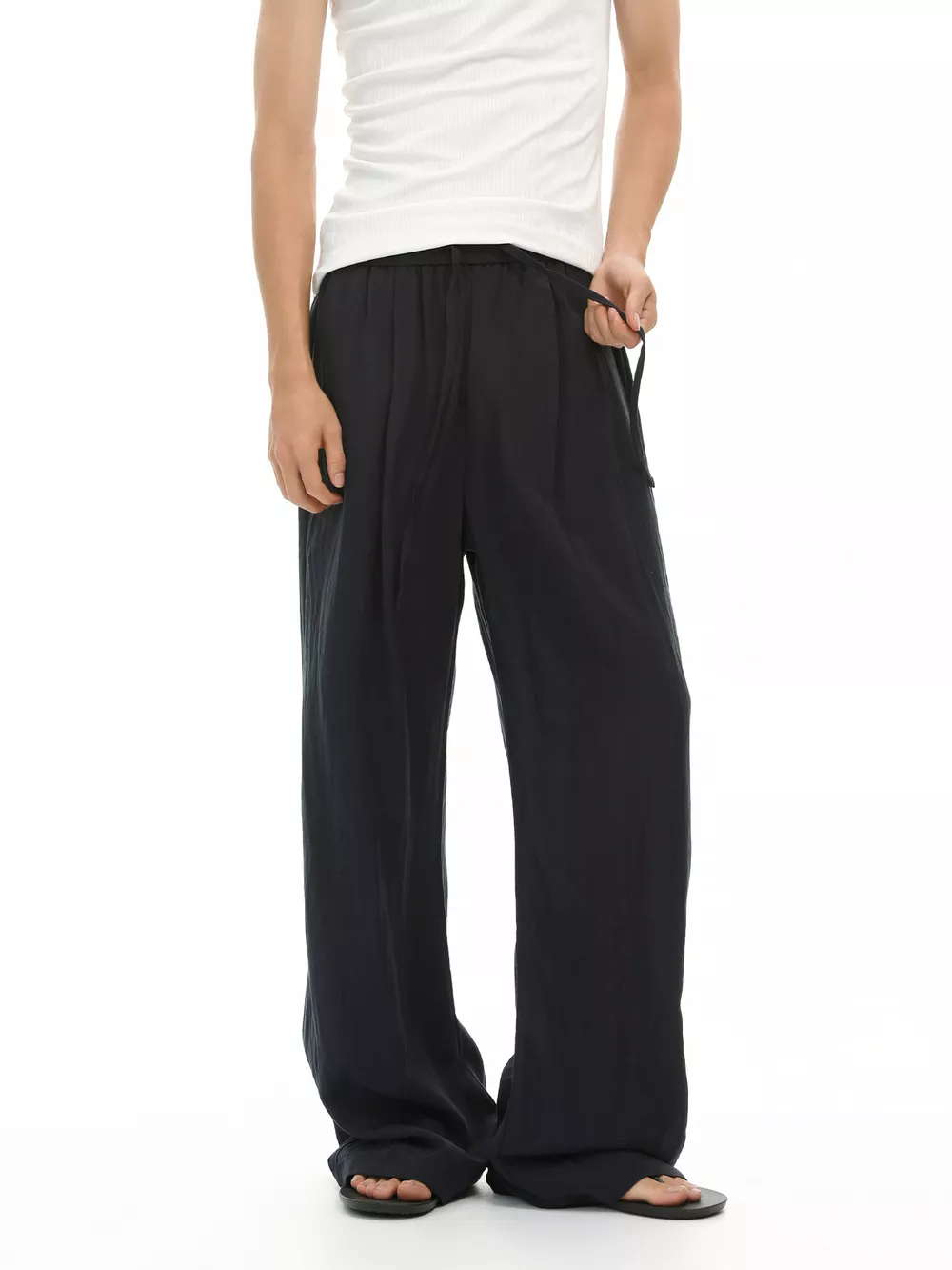 Men's Wide-Leg Drawstring Casual Pants, image 7