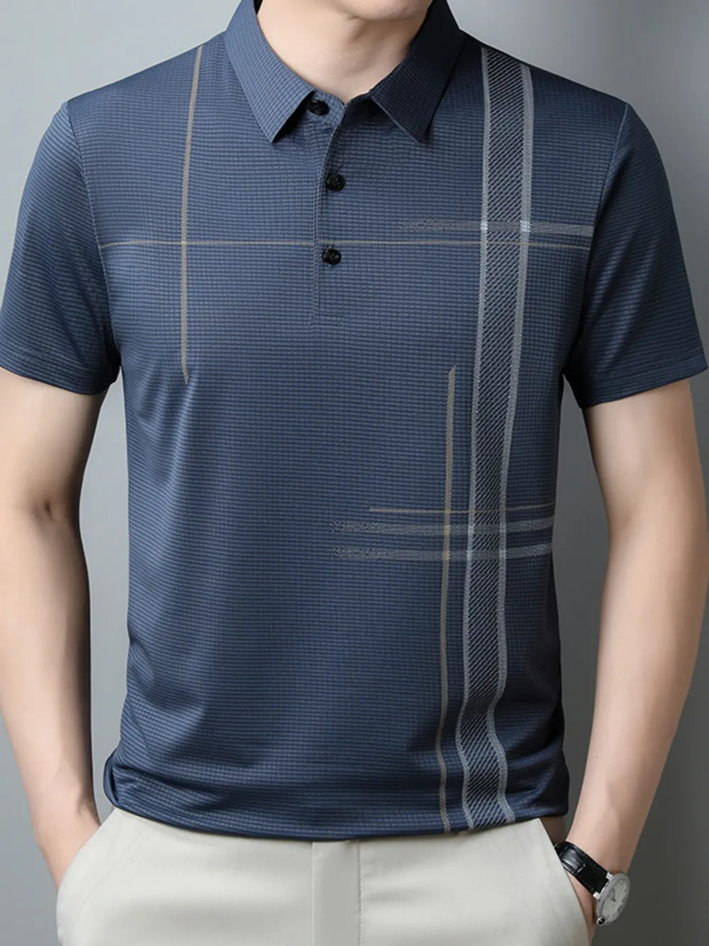 Men's Plus Size Short Sleeve Business Casual Polo Shirt