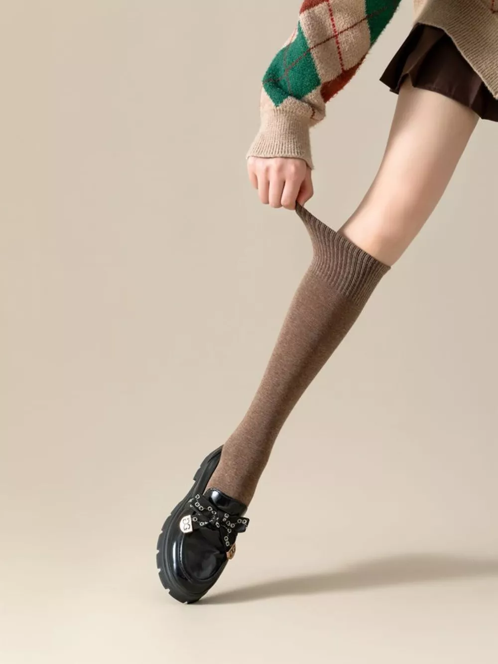 Ribbed Knee-High Socks, image 10