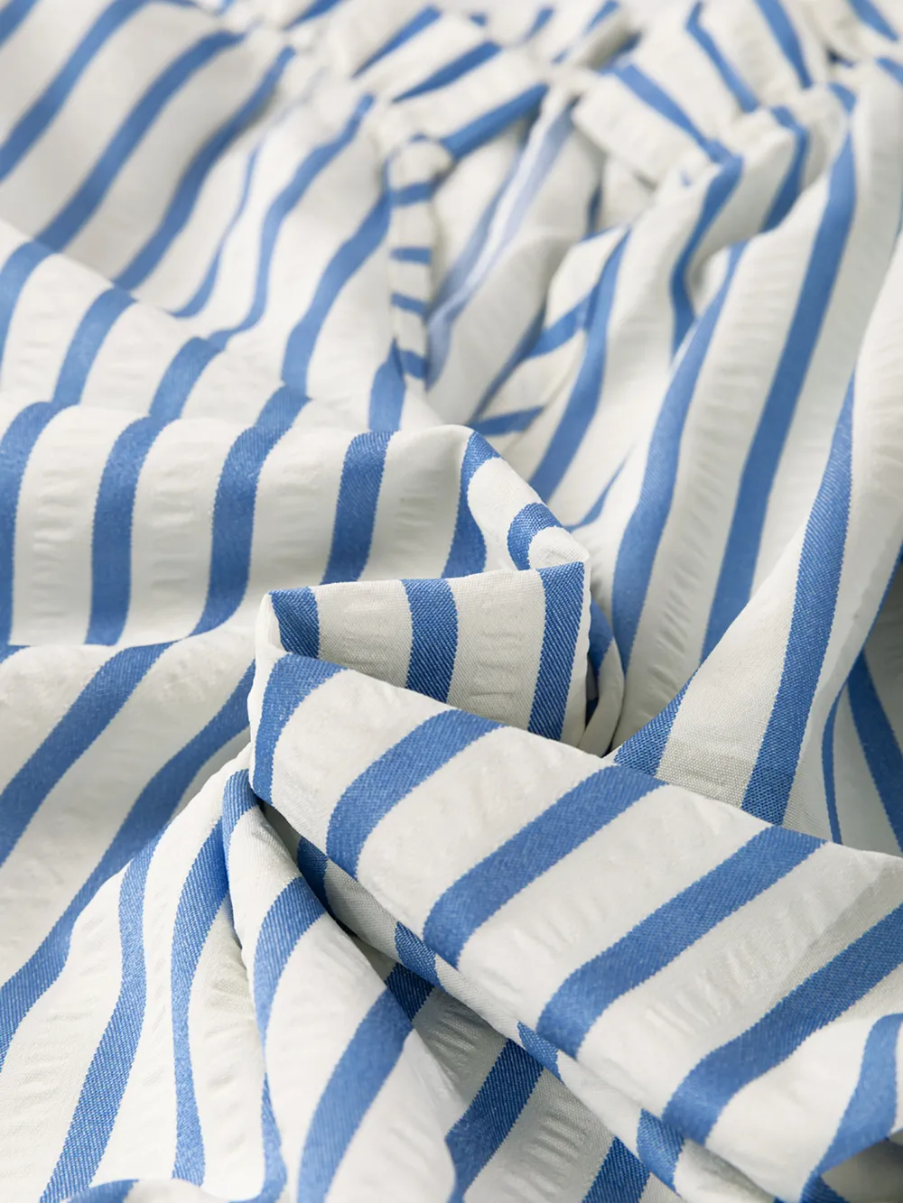 Stripe Knotted Sleeve Notched Shift Mini Dress, image 6
