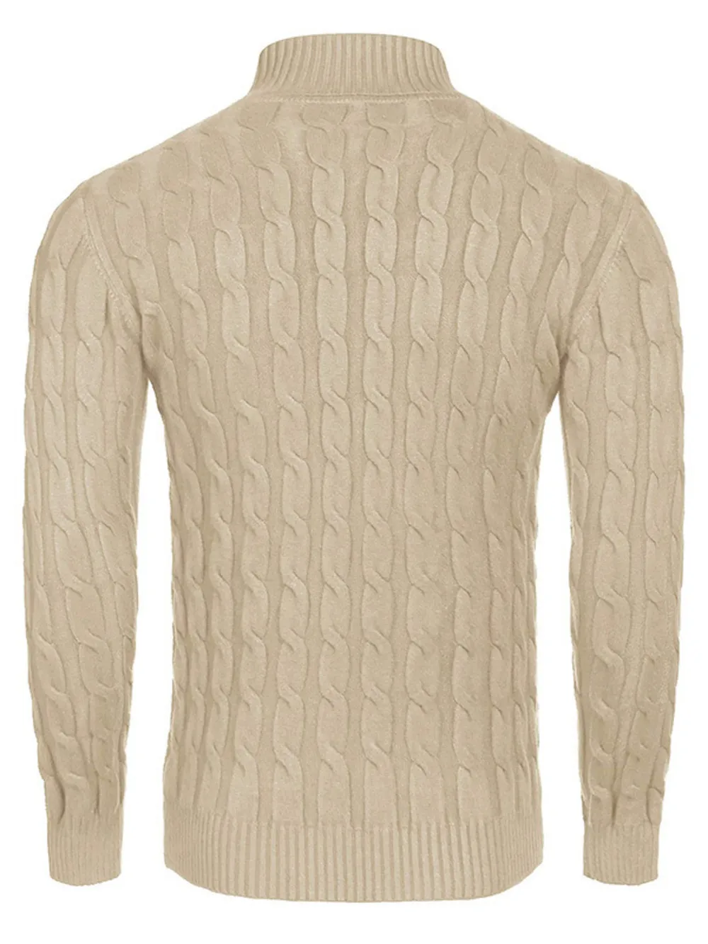 Men's Cable Knit Turtleneck Sweater, image 11