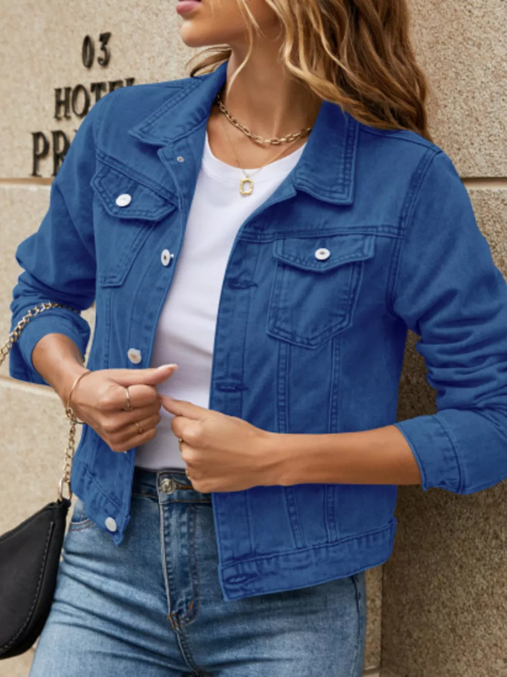 Slim-Fit Button Up Denim Jacket, image 10