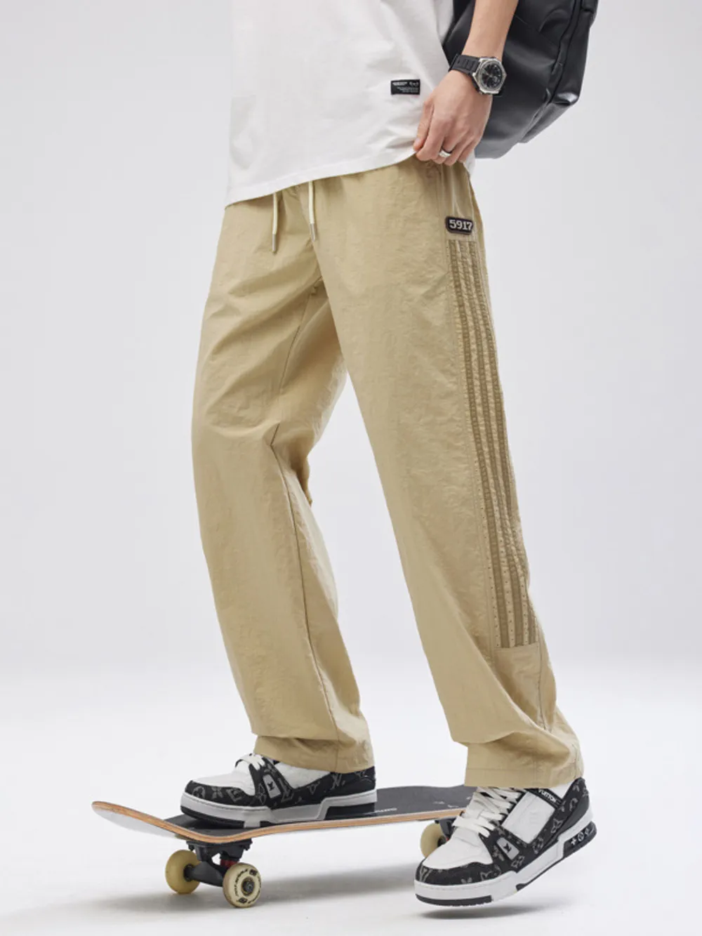 Men's Full Size Striped Wide Leg Pants Plus Size, image 6