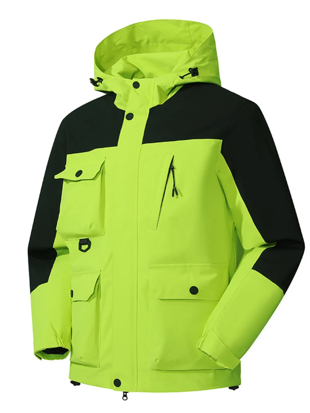 Men's Full Size Multi-Pocket Long Sleeve Hooded Jacket Plus Size, image 7