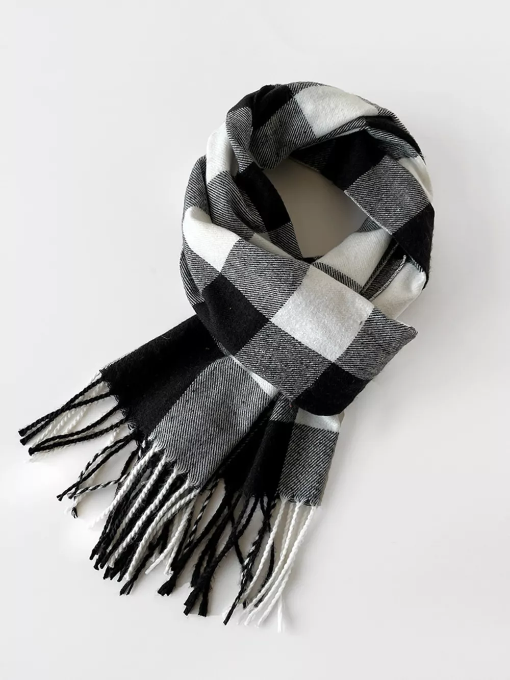 Classic Plaid Fringe Scarf