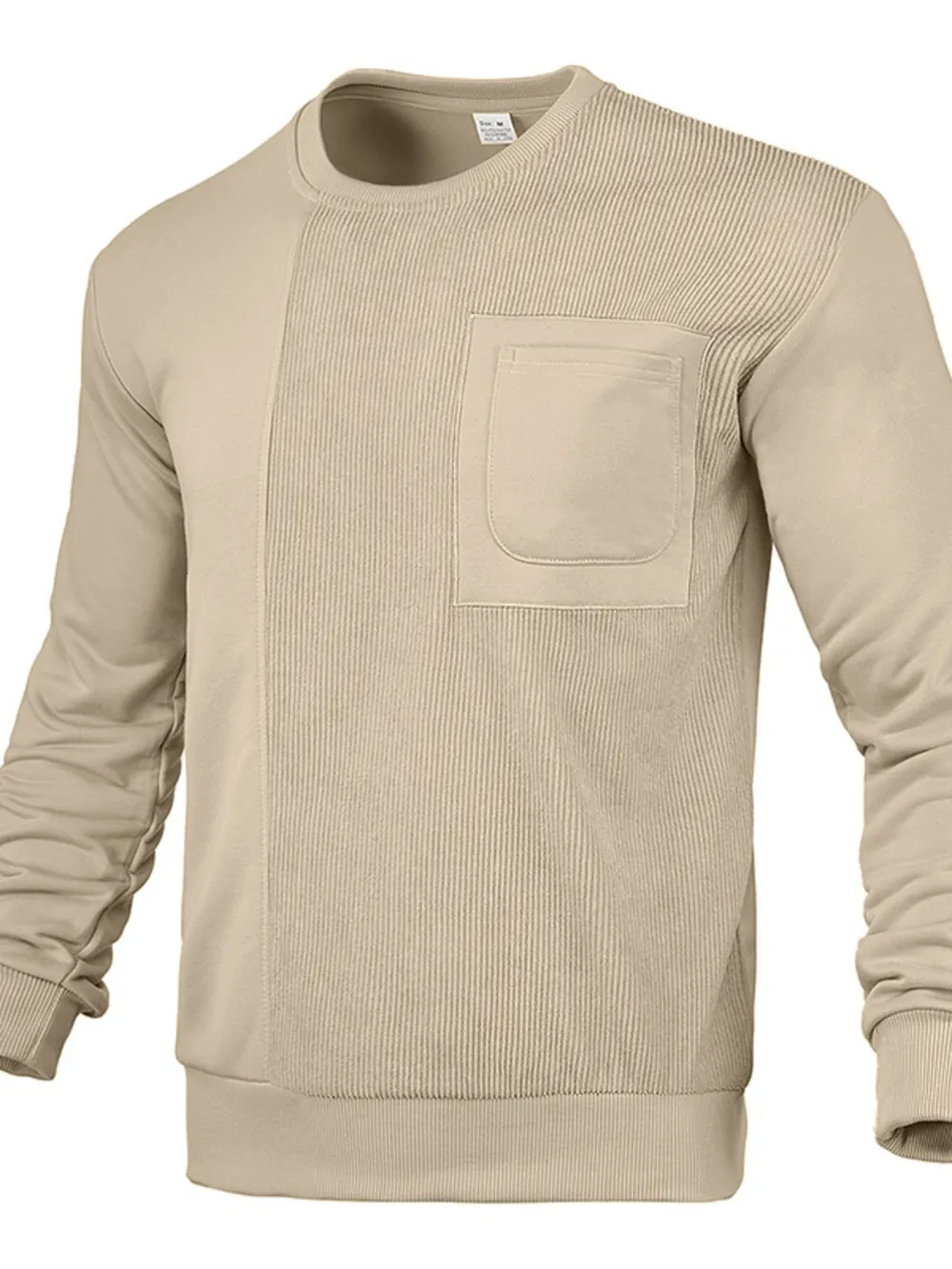 Men's Full Size Round Neck Long Sleeve Sweatshirt Plus Size, image 4
