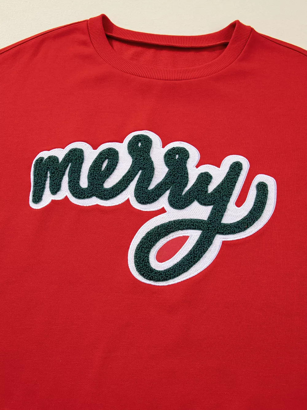 Merry Script Holiday Christmas Graphic Sweatshirt, image 2