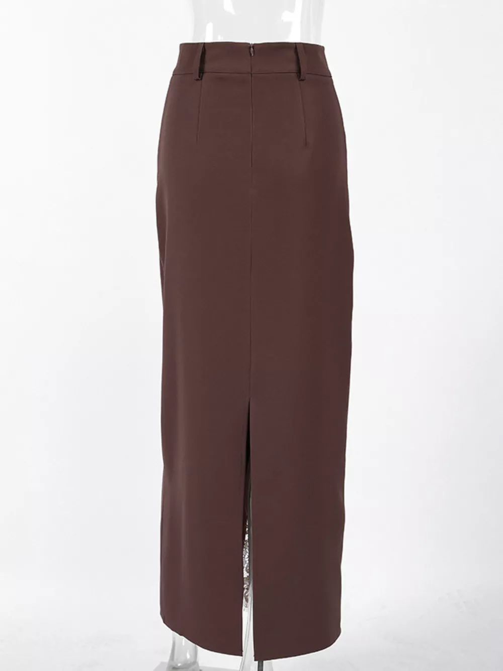 Elegant Lace-Trimmed Slit A-Line Skirt, image 6
