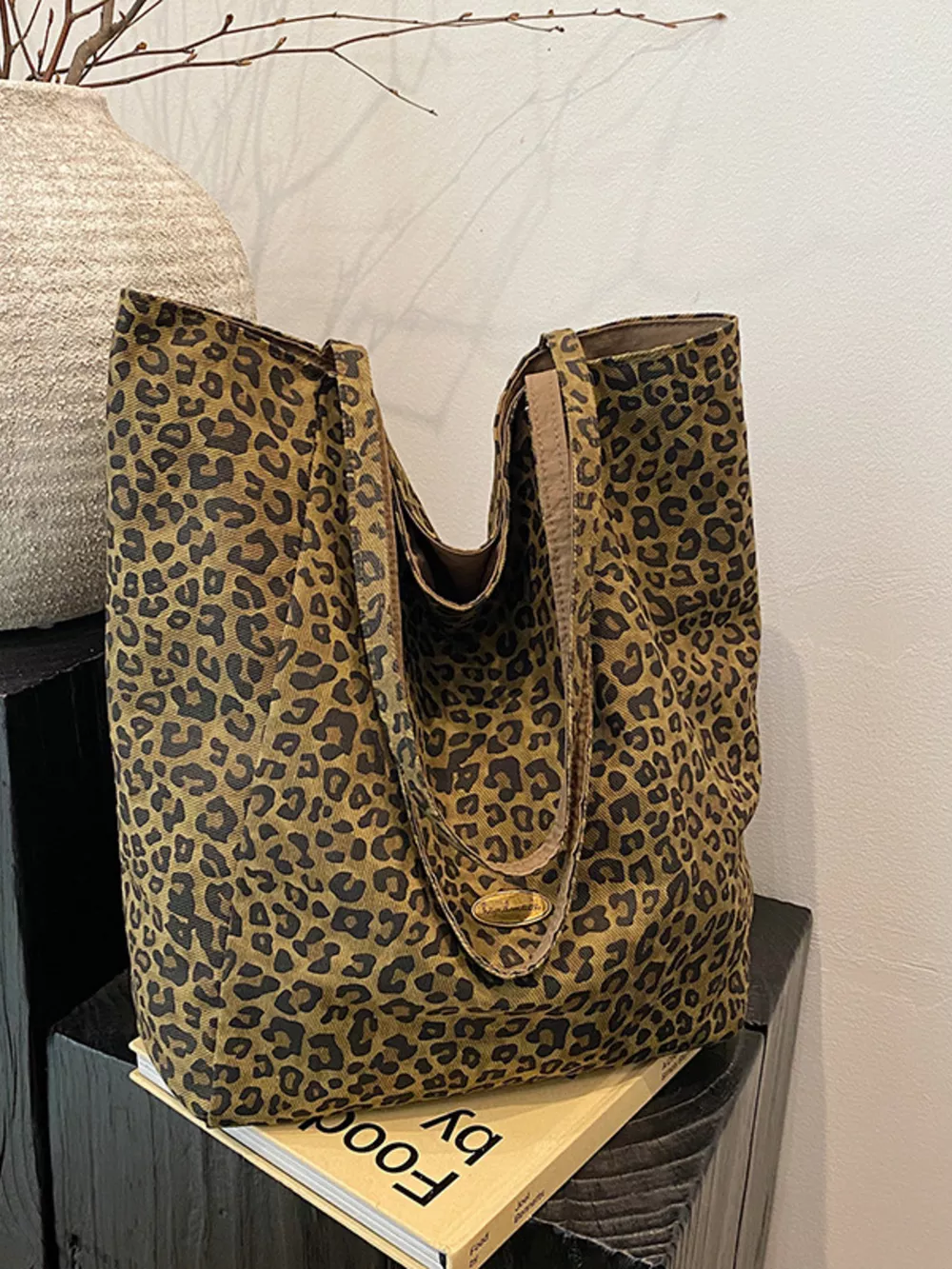 Leopard Print Casual Tote Bag, image 2