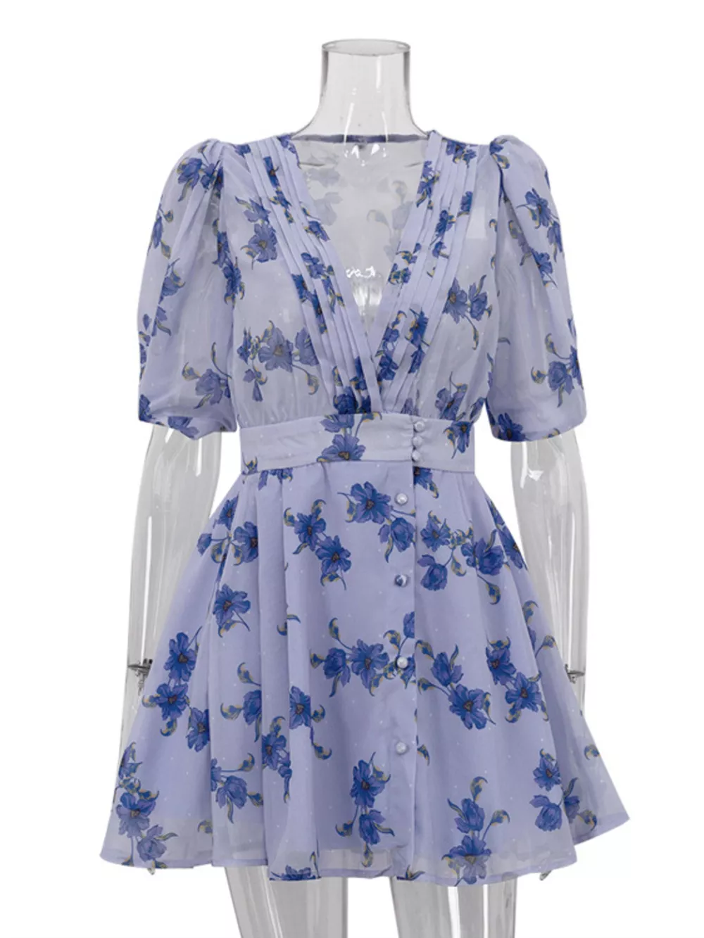 Floral Puff Sleeve Mini Dress, image 5