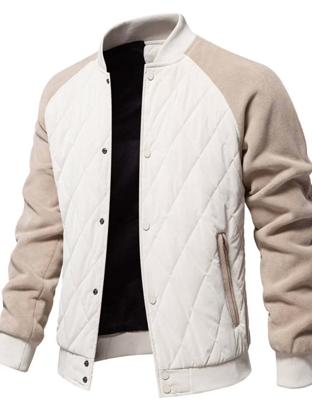 Men's Quilted Snap Down Long Sleeve Jacket, image 2