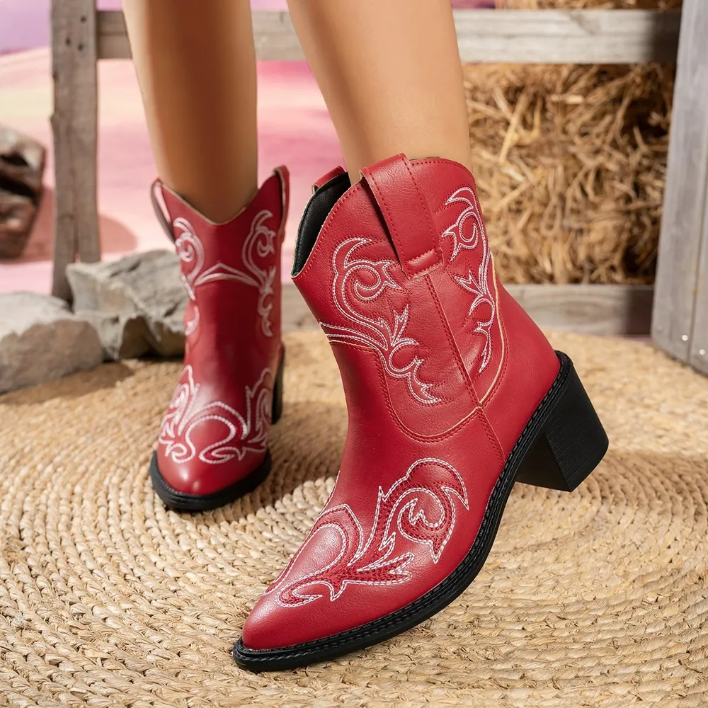 Point Toe Block Heels Boots, image 8