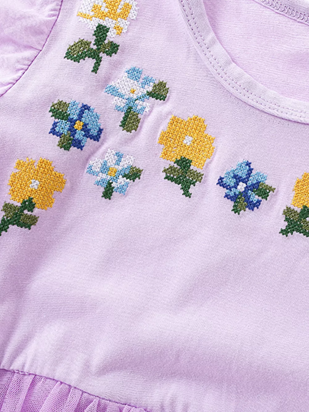 Children's Floral Embroidered Tulle Dress, image 3