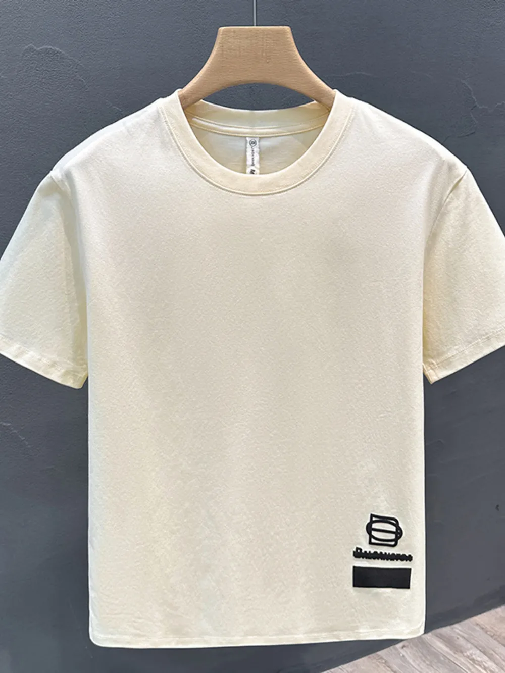 Men's Full Size Letter Round Neck Short Sleeve T-Shirt Plus Size