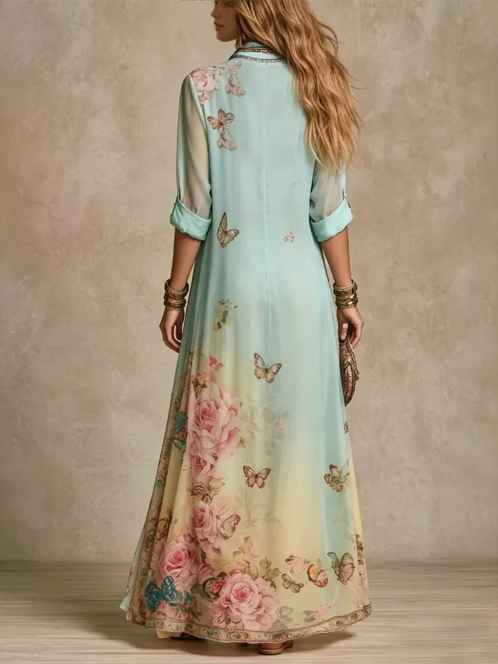 Full Size Floral Print Button-Down Maxi Shirt Dress Plus Size, image 7