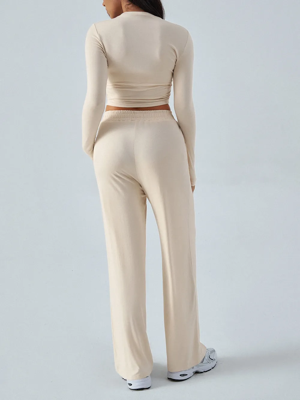 Round Neck Long Sleeve Top and Pants Set, image 7