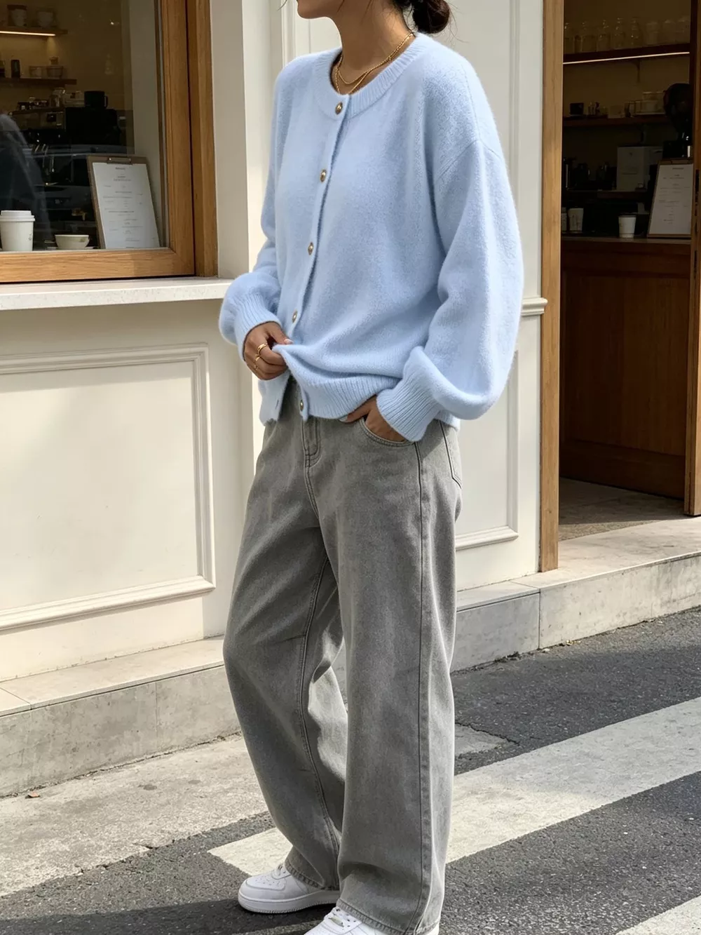 Classic Button-Down Knit Cardigan, image 33