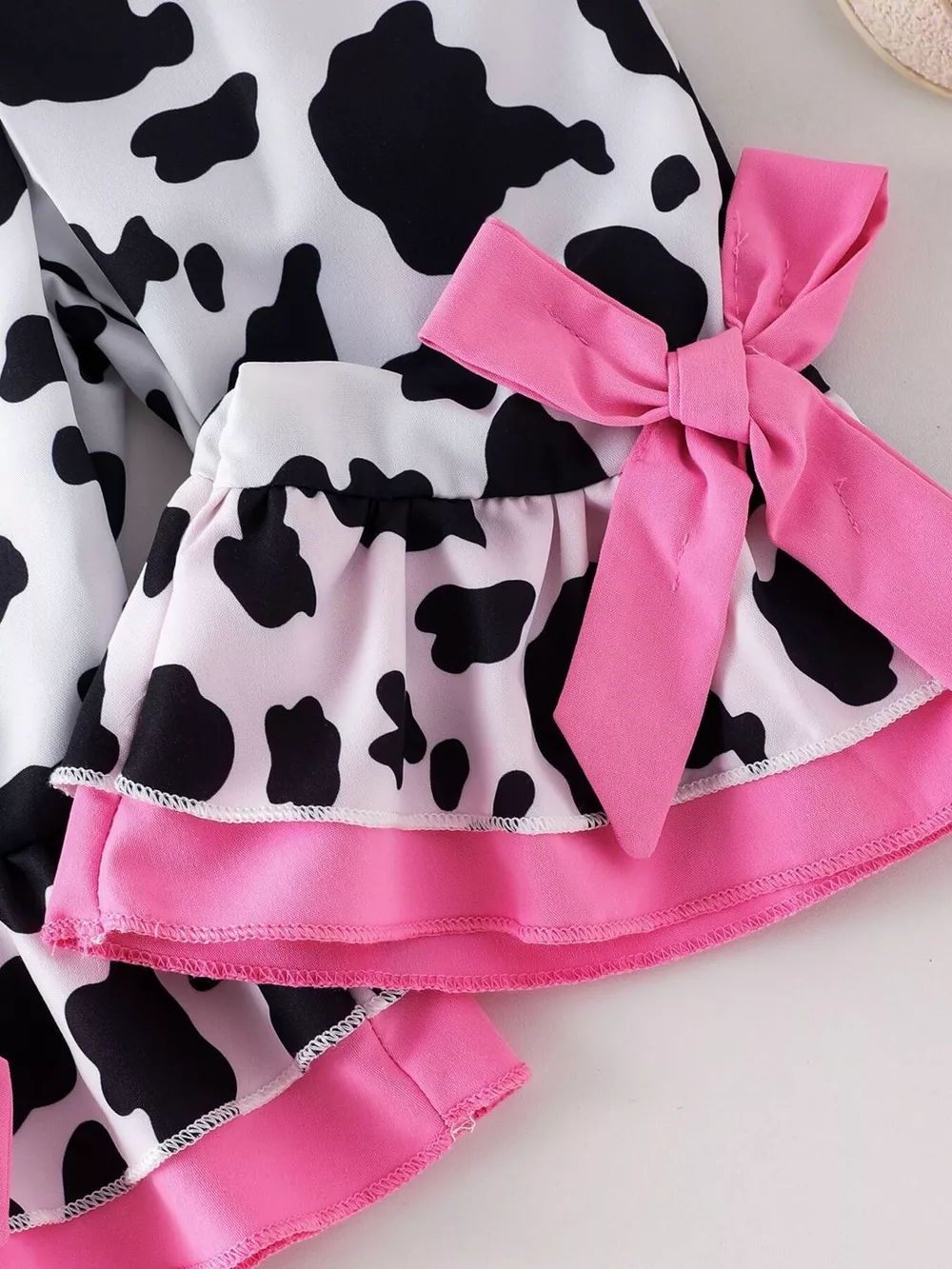 Children's Cow Print Ruffle Jumpsuit, image 5