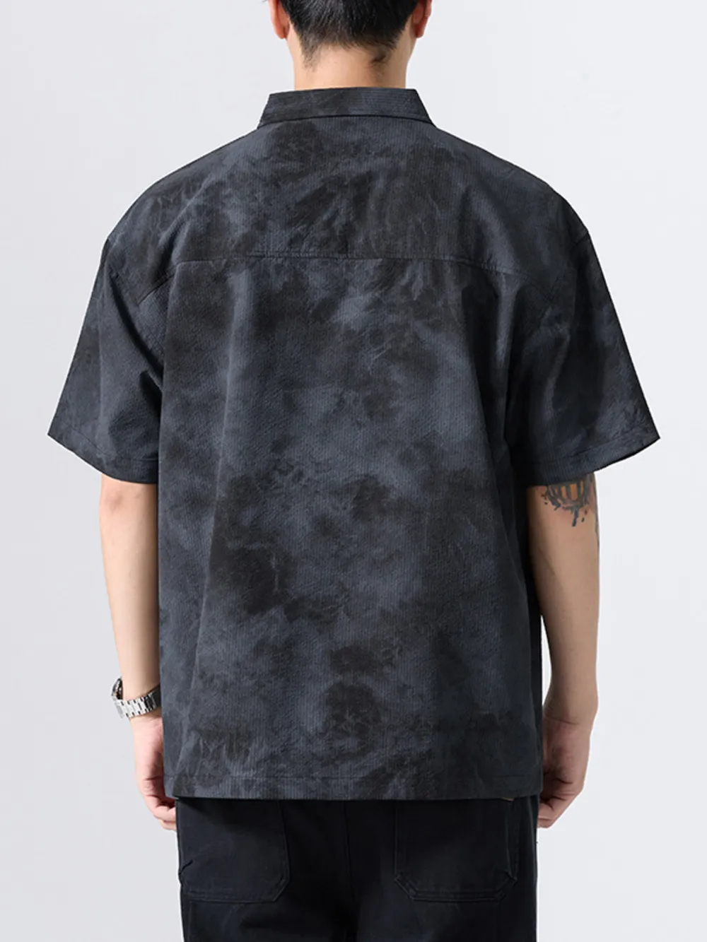 Men's Plus Size Tie-Dye Short Sleeve Polo Shirt, image 4
