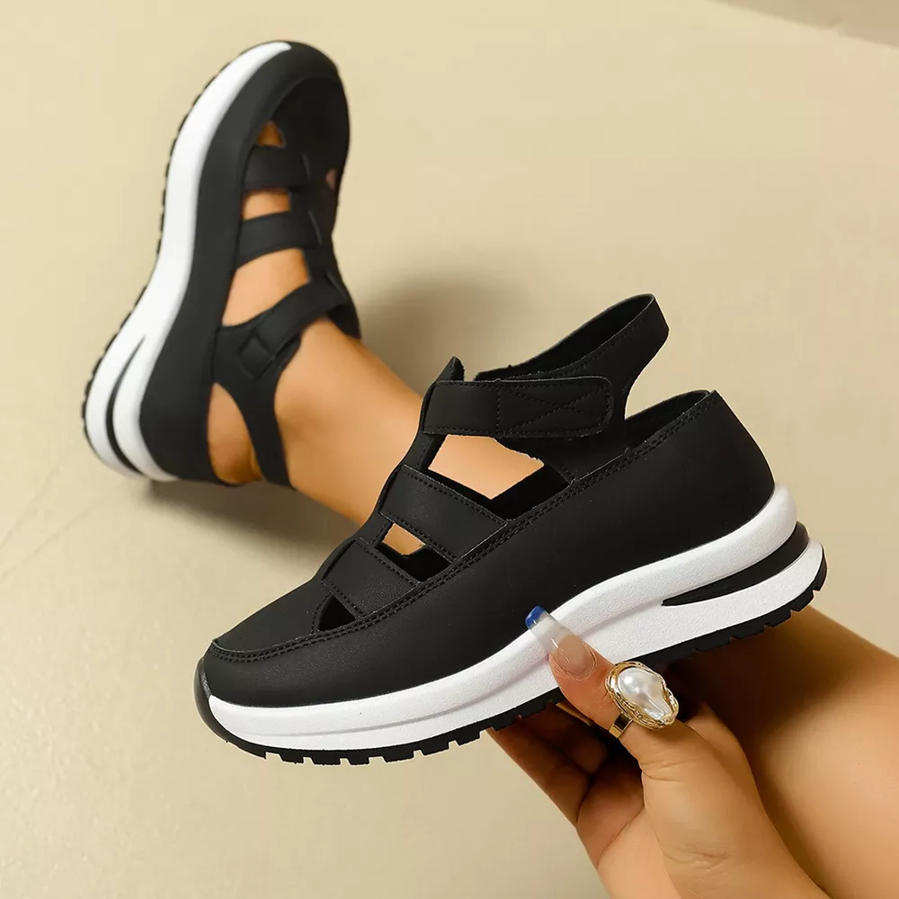 Cutout Round Toe Platform Sandals, image 3