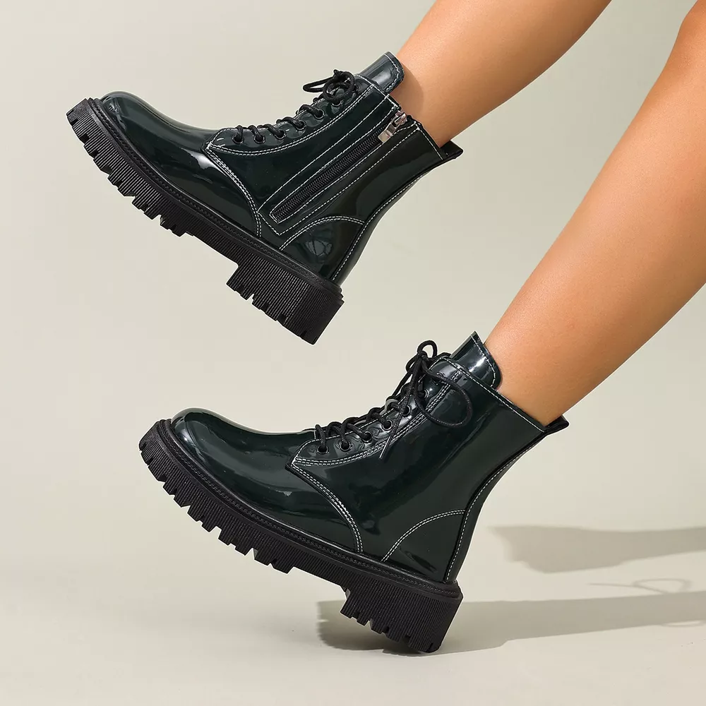 Lace Up Block Heels Boots, image 9