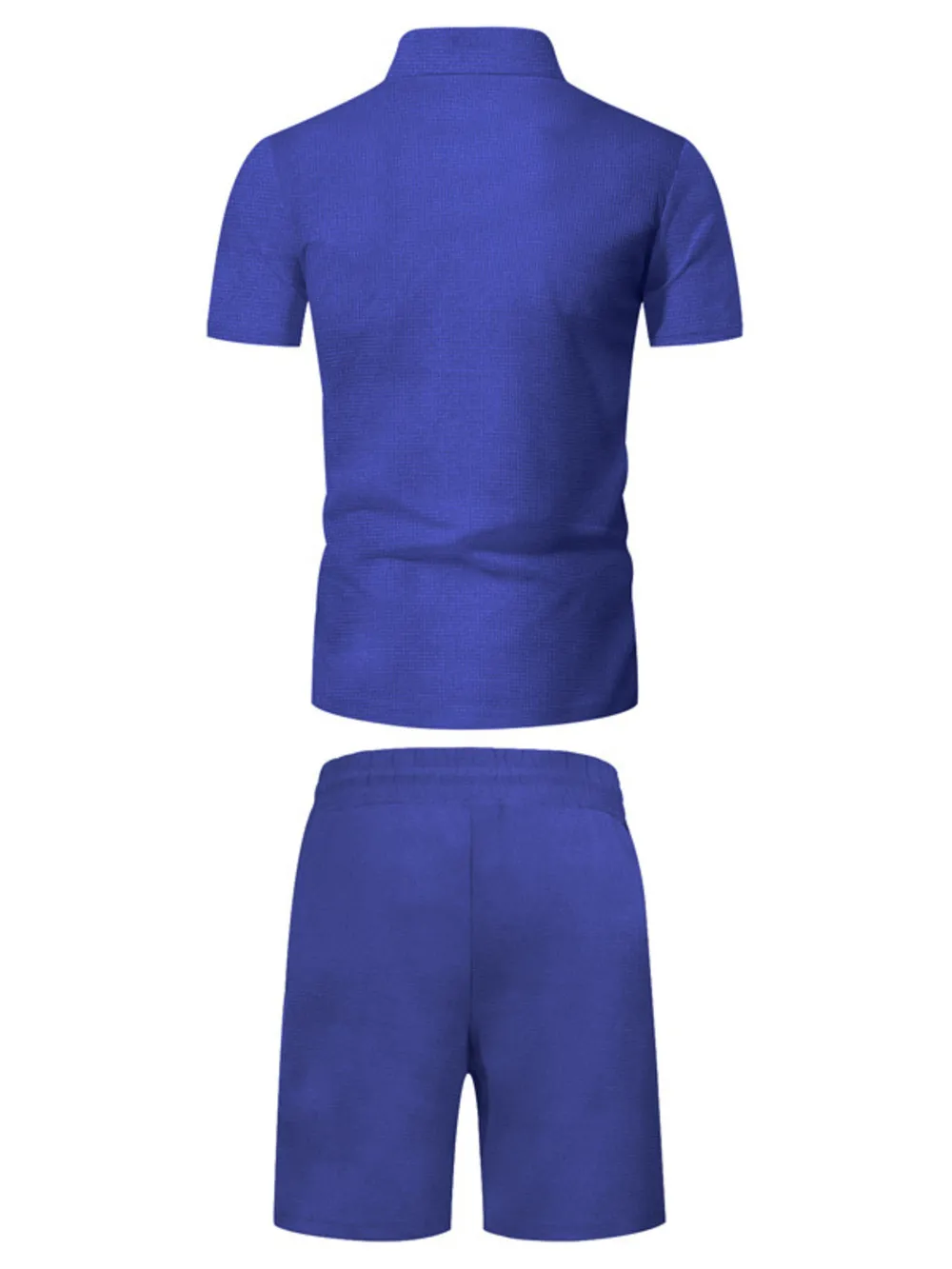 Men's Plus Size Zip Up Short Sleeve Top and Shorts Set, image 2