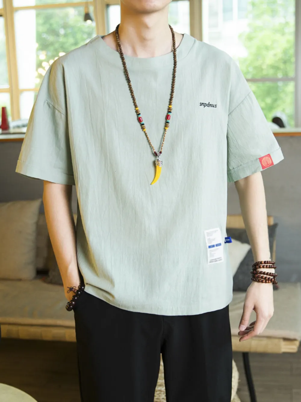 Men's Plus Size Round Neck Short Sleeve T-Shirt, image 4