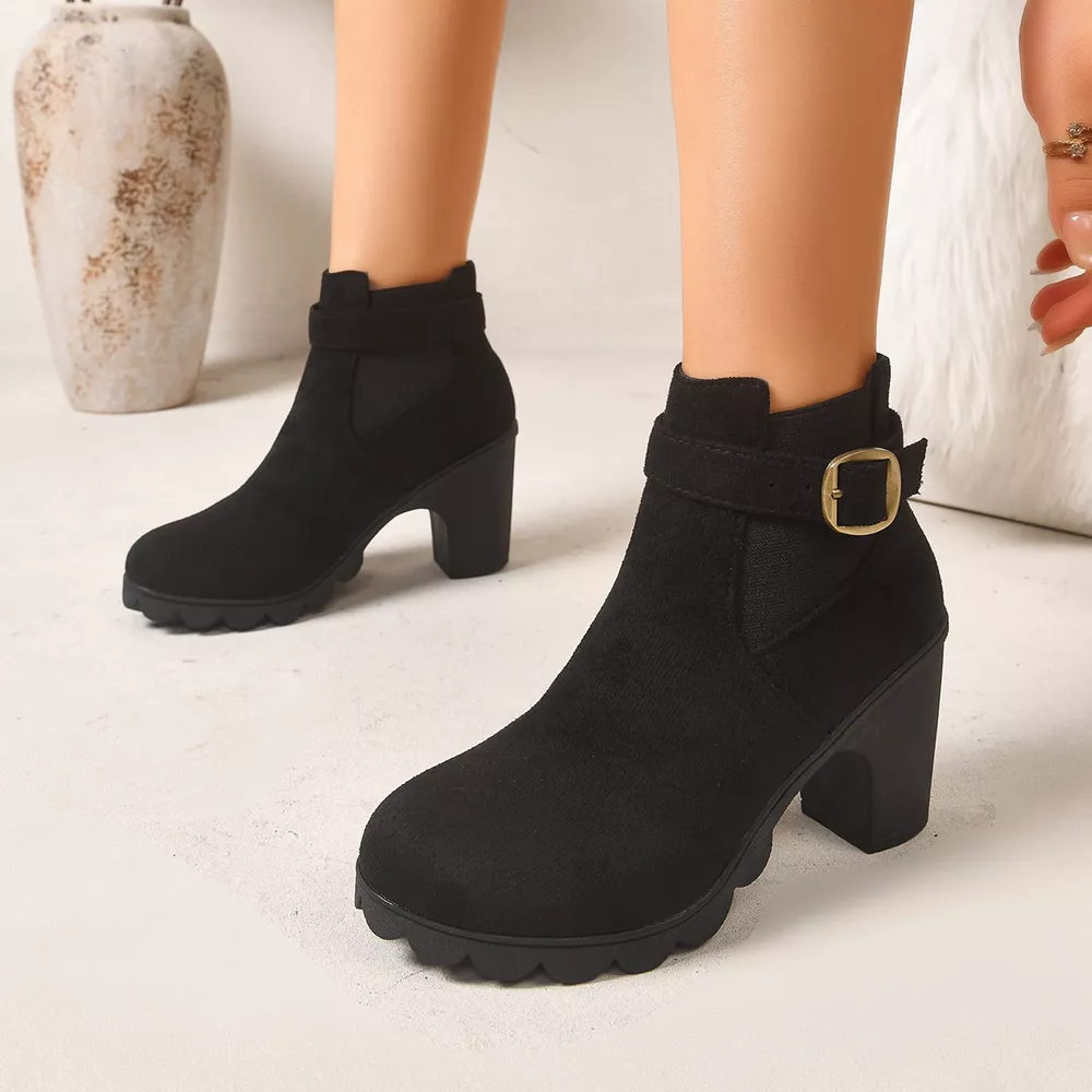 Round Toe Block Heels Boots, image 3