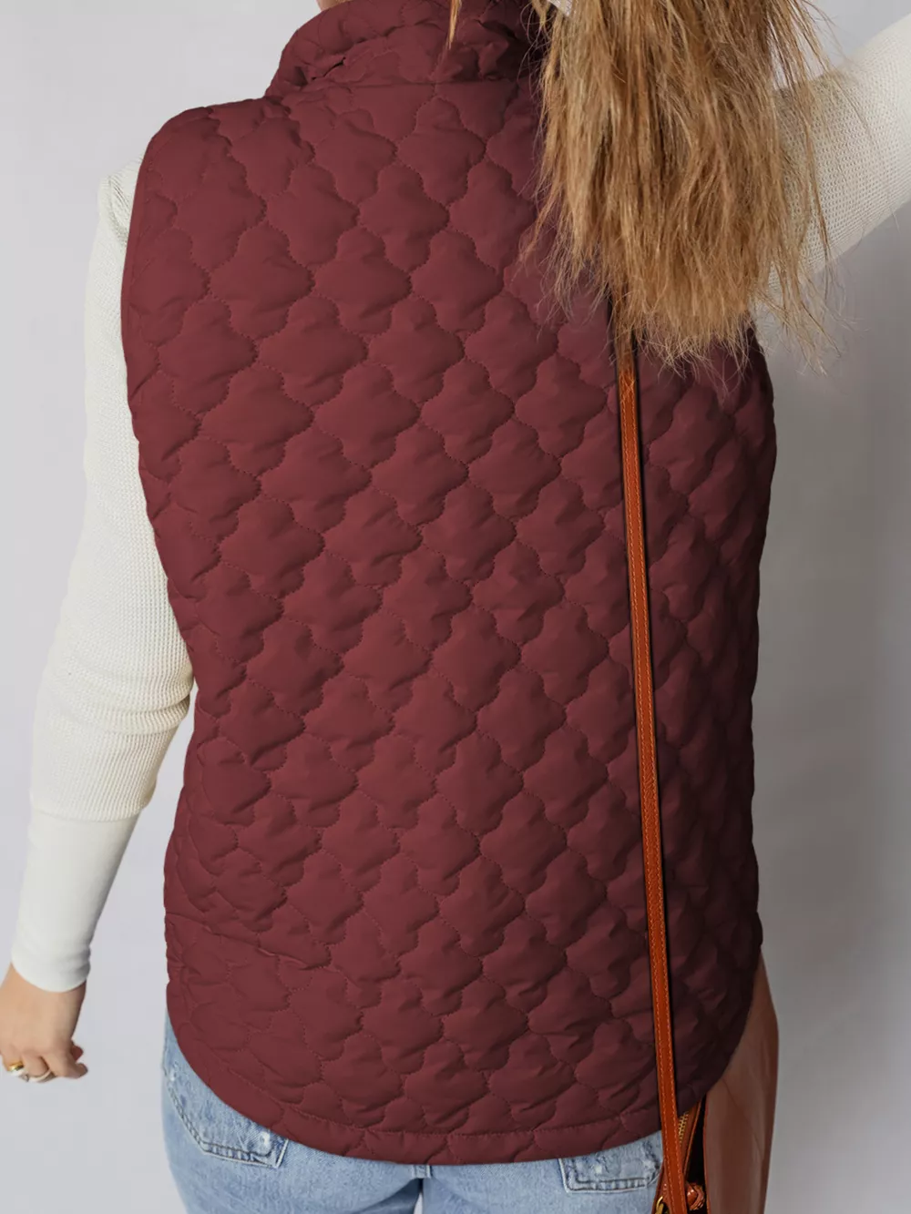 Quilted Snap Down Zip Up Vest Coat, image 5